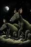 Placeholder: Prompt: real Aardvarks sit comfortably on the dark side of the moon