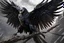 Placeholder: Venom crow in 8k anime realistic drawing style, black wings, close picture, apocalypse, intricate details, highly detailed, high details, detailed portrait, masterpiece,ultra detailed, ultra quality