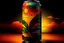 Placeholder: "Generate an image of a cocktail can with the label 'Tropical Sunset.' The can should have a visually appealing design and be placed in front of.black background , with warm, vibrant colors and elements that evoke a sunset over a tropical beach. Ensure the cocktail can is the central focus of the image, and the overall composition is inviting and enticing."
