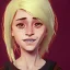 Placeholder: Portrait of a smiling 10 year old witch girl with blonde bangs