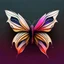 Placeholder: symetry!!, butterfly!!, logo, NFT, futuristic, colorful, curves, lines, shadow, simple