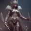 Placeholder: badass female goddess of war, very beautiful figure, wearing detailed,armor,object shadow,extraordinary, sharp focus,macro lens,intricate filigree metal design, full body portrait, cinematic, unreal engine 5, 8k, hyper realistic. Volumetric lighting, unreal engine 5 ,hyper elegant,hyperphotorealistic, epic composition,bokeh, cinematic lighting, hyperphotomaximalist, masterpiece,epic composition, motion blur. Glim lighting