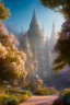 Placeholder: landscape, city of the elves, rose, gold, very blue sky, crystal domes, glistening oiled shiny, intricate, Exquisite details and textures, highly detailed, digital painting, artstation, concept art, sharp focus, nature background, illustration, 8k, by stability ai, nvidia