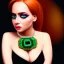 Placeholder: fullbody portrait of beautiful booty young busty atletic amazon Redhead woman with big eyes with big emeralds necklace by Anthony Devas 8k