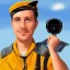 Placeholder: digital painting portrait of an airplane pilot