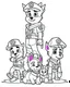 Placeholder: outline art for Paw Patrol Friends coloring page, Japanese manga style, cartoon style, cute face, white background sketch style, full body is a must, only use outline, clean line art, no shadow, bold outline