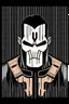 Placeholder: punisher sku;; in the style of Hiroshi Nagai