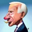 Placeholder: Caricatura de Joe Biden con una naríz extra larga como la del muñeco Pinocho