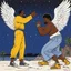 Placeholder: [illustration for 3 feet high and rising, de la soul (1989)] Jacob wrestling with angel
