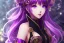 Placeholder: Detailed cute anime Kunoichi girl,big boobs,sexy ,purple hair buns, purple bangs, black latex suimsuit, intricate details, full body portrait, keep head in frame, slight smile, black Japanese motif, concept art, highly detailed, digital painting, concept art, sharp focus, illustration, art by Yoji Shinkawa, WLOP and greg rutkowski and alphonse mucha and artgerm and yanjun Chen and Junji ito and Makoto Shinkai, HDR, octane render