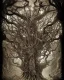 Placeholder: A beautiful highly detailed ancient tree with ornate intricate demon skulls grown into it, sticking out in random places, some screaming, some with glowing eyes, horrorcore made of shiny obsidian glass :: reflective, glassy :: subtractive lighting, backlit :: by John William Waterhouse, Greg Rutkowski, HR Giger :: hyperrealistic, hyper detailed, photorealistic :: epic, incredible composition, amazing depth, meticulously composed, 16k resolution concept art :: fantasy magazine cover art