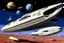 Placeholder: The starship Mercury from Star Trek, a elongated version of the 1701-D with 6 nacelles and a hammer head shark shaped saucer and engineering section