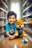 Placeholder: a young boy sitting on a shelf holding a teddy bear, inspired by Ayshia Taşkın, paw patrol, viral photo, medical background, inspired by Farel Dalrymple, press release, 5 years old, bian luan, video, brainwashing, shirt, h 6 4 0, description, uncropped, game maker, baki