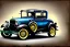 Placeholder: a true-to-life 1928 ford model a sedan, classic wheels, centered, intricate, extreme detailed, photorealism, center view, suburb background, pivot on ford, pen and color marker, painting by cheryl kelley