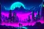 Placeholder: retrowave cyberpunk city, moon, clouds, people, sci-fi, epic