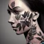 Placeholder: full face tattoo of branches and leaves that extend past face and become real, 8k resolution, high-quality, fine-detail, intricate, digital art, detailed matte, volumetric lighting, illustration, octane render,