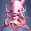 Placeholder:  slobber, octopus, pink short hair, latex suit, full body, squid, nice, Little Horns leaning pose,