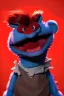 Placeholder: Waist up muppet Portrait, Nicolás maduro muppet doll, mustache, photo studio, red background, unreal engine 5, concept art, art station, ray tracing, lumen lighting, ultra detail, volumetric lighting, 3d.