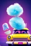 Placeholder: Worm selling candyfloss out of the back of a car on the seafront