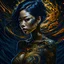 Placeholder: beautiful asian woman, Black ink flow, 8k resolution, photorealistic masterpiece by Aaron Horkey and Jeremy Mann, intricately detailed fluid gouache painting by Jean Baptiste, professional photography, natural lighting, volumetric lighting, maximalist, 8k resolution, concept art, intricately detailed, complex, elegant, expansive, fantastical, cover, brass and chrome tones