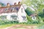 Placeholder: loose watercolour of an English cottage