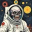 Placeholder: Amalgamation of a zombie astronaut, regressive time loop, by Rufino Tamayo and Wayne Barlow, surreal horror, descent into madness, color pen and ink illustration