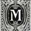 Placeholder: letter M, laurel wreath, roman style