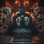 Placeholder: DJ of the damnded, insanely detailed DJ booth in hell, MID set, speakers and equipment made of bone, anatomically correct, add more skulls in th audience, photorealism, vray, 8k 3d