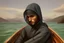 Placeholder: Modern man in a boat wearing hoodie by Andrea del Sarto