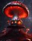 Placeholder: A solitary floating mushroom house on a clear night. silver and orange and red, Dark cosmic interstellar. Detailed Matte Painting, deep color, fantastical, intricate detail, splash screen, hyperdetailed, insane depth, concept art, 8k resolution, trending on Artstation, Unreal Engine 5, color depth, backlit, splash art, dramatic, High Quality Whimsical Fun Imaginative Bubbly, perfect composition