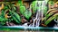 Placeholder: street mural. jungle.water fall.