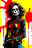 Placeholder: graffiti art of cartoon zombie girl , elaborate acrylic spray paint by Yoji shinkawa + nick Edwards style with bold brushstrokes, vibrant saturated natural color