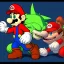 Placeholder: Mario punching bowser in the crotch