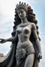 Placeholder: full body stone statue of Virgo Empress Kadosh Iesus Yeshiva Dictator of the Known Universe Queen of Heaven Ishtar Venus Ekadeshi Hathor Asherah Athena Ostara Qudshu Qetesh Britannia Columbia Goddess of many names in Hindu Egyptian Aztec Mayan Native American Japanese Yakut Ancient Greek style, statue, marble granite texture, pale white dull colours, photo-realistic, 50mm lens, f/2.8, natural soft lighting