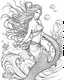 Placeholder: A real simple l mermaid, coloring image,