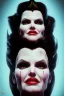 Placeholder: Geena Davis as evil queen in black leather, leather, busty, cleavage, angry, rage, stern look. character design by cory loftis, fenghua zhong, ryohei hase, ismail inceoglu and ruan jia. unreal engine 5, artistic lighting, highly detailed, photorealistic, fantasy