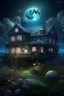 Placeholder: magic cozy house, by the sea, the moon is beautiful, the garden of flowers is realistic, aesthetically pleasing, beautiful, professional photo, 4k, high detail, 30mm lens, 1/250s, f/2.8, ISO 100, bright lighting, dim lighting painted with colored pencils: ,horror. Fractal, surreal, careful drawing of details, clear outline, photorealism, botanical style, curls, smoke, beautiful, realistic, high resolution, Pinterest.