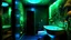 Placeholder: An eco-friendly bathroom whose walls are made of bioluminescent mushrooms that light up the night.
