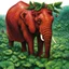 Placeholder: fantasy 90's tcg art of red strawberry elephant