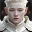 Placeholder: a close up of a person with white skin, digital art, by Russell Dongjun Lu, albino dwarf, reptilian, intense albino, in style of wlop, ivory carved ruff, maxim sukharev, boy with neutral face, ultra detailed content : face, gel spiked blond hair, beautiful detailed body and face