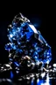 Placeholder: dark blue Achroite Crystal big close up stone on black background