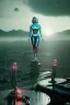 Placeholder: Ultra Realistic retro sci-fi 1960 scene, waist up view portrait, blonde woman, sweet young Marilyn Monroe face, perfect iris, tight latex coat, alien planet background, tight style, steel sphere dron levitating, fog, rain, soft color, highly detailed, unreal engine 5, ray tracing, RTX, lumen lighting, ultra detail, volumetric lighting, 3d, finely drawn, high definition, high resolution.