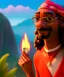 Placeholder: Snoop Dogg, burning cigar with dollars, jungle background, hyper realistic