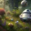 Placeholder: pixar style, volumetric summer garden environment and background, realistic painting of debris spaceship, looking excited, volumetric lighting, dramatic lighting, detailed digital painting, extreme dense and fine fur, anime, ornate, colour-washed colors, elegant, small minutiae, tiny features, particulars, centered, smooth, sharp focus, renderman gofur render, 8k, uhd, detailed eyes, realistic shaded volumetric lighting, sunlight caustics, backlight, centered camera view