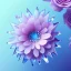 Placeholder: crystal, transparent, pink and blue flowers, beautiful, soft, hiht definition, 8k