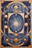 Placeholder: portuguese tiled azulejo, celestial cosmic galaxy pattern, art deco influence