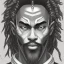 Placeholder: Guerreiro samurai afro com dreads