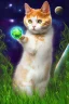 Placeholder: cat in space enjoying some fresh grass