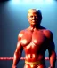 Placeholder: Donald trump wrestling fighter, naked torso, red breeches, retro style, 80s, hot ambient, photo studio, red, gold, vibrant color, gradient, highly detailed, art stations, concept art, smooth, unreal engine 5, god rays, ray tracing, RTX, lumen lighting, ultra detail, volumetric lighting, 3d, finely drawn, high definition, high resolution.