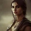 Placeholder: best quality, realistic lighting, masterpiece portrait of Penélope Cruz, details, light dusting of freckles, cowboy shot from above, simple chain hauberk, warhammerVector art matte painting digital illustration 3D shading CryEngine Behance HD 3Delight